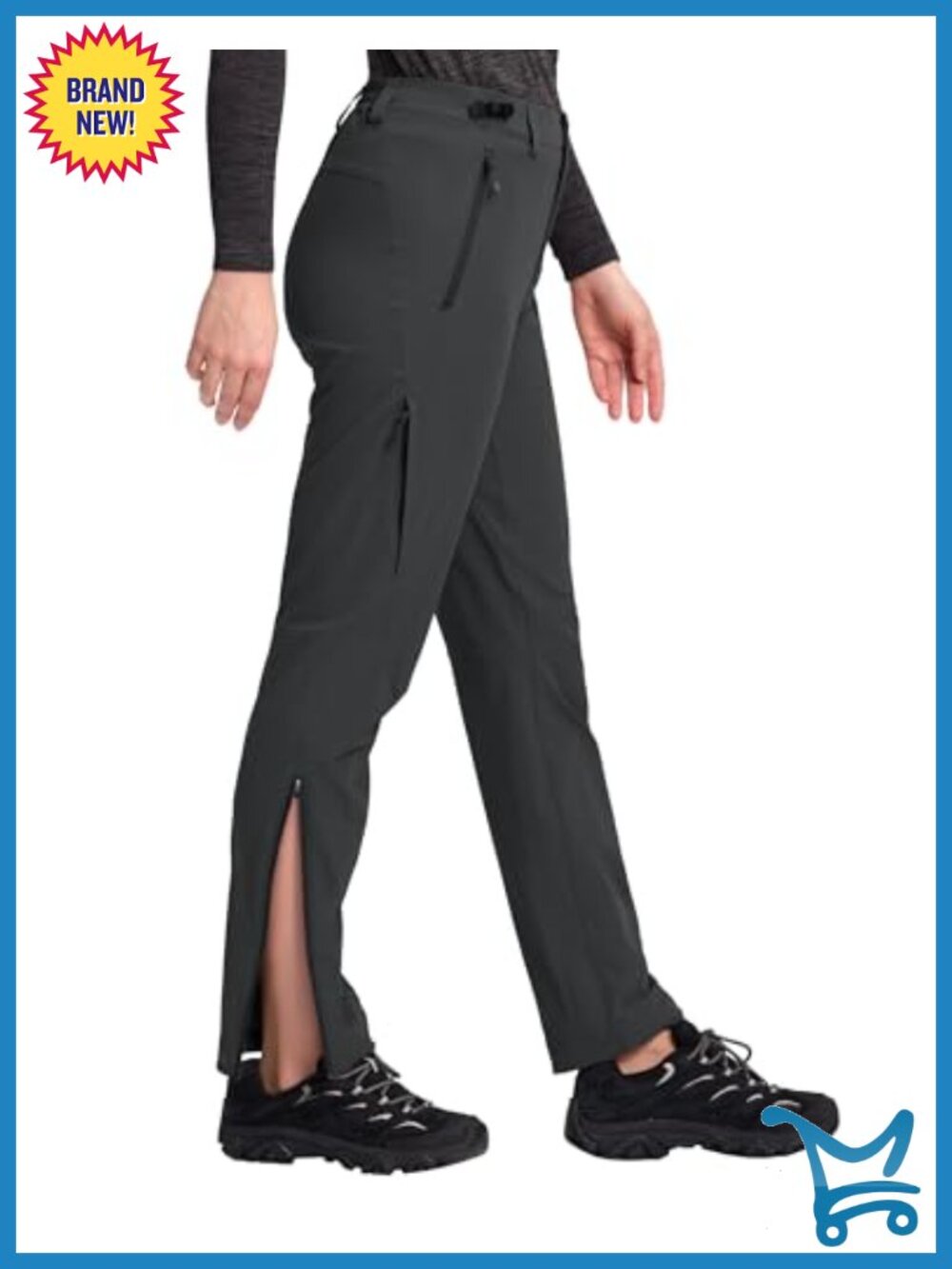 Quick Dry Stretch Cargo Hiking Pants with Ankle Zippers